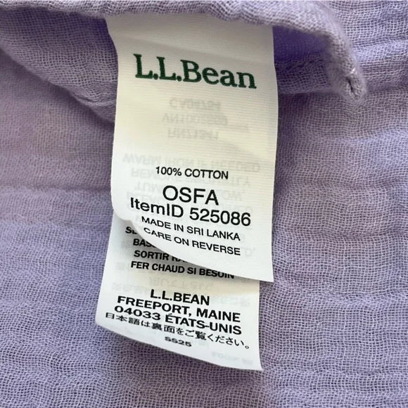 L.L. Bean French Lilac Purple Gauze Wrap Cover Up Lightweight Shawl - Picture 6 of 14